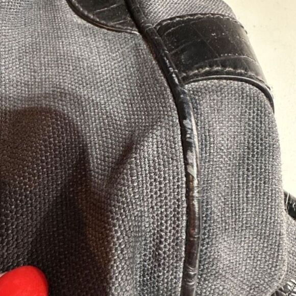 Paul Smith Women's Cotton Leather‎ Trim Double Handle Tote Shoulder Bag Black - Picture 14 of 16